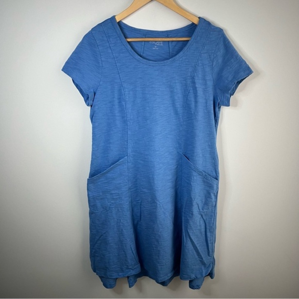 Habitat Blue Short-Sleeve Mini Dress